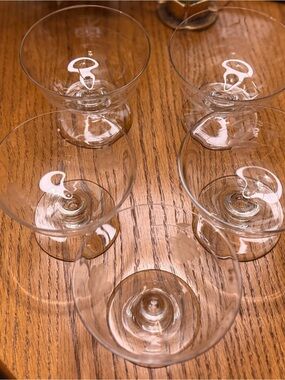Vintage Depression Glass Grapevine Etched Manganese Cocktail Cups - Set of 5